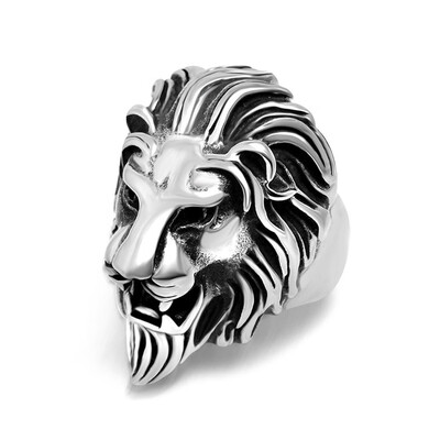 Retro Jewelry Lion Head Ring Style Steel Titanium Casting The Lion Ring 
Retro Jewelry Lion Head Ring Style Steel Titanium Casting The Lion Ring