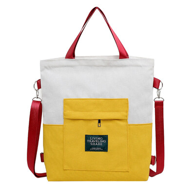 Casual Women English Letter Large Capacity Canvas Crossbody Shopper Shoulder Bag