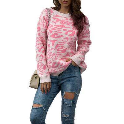 Women Autumn Stylish Concise Casual Long Sleeve Round Collar Leopard Printed Sweater
Women Autumn Stylish Concise Casual Long Sleeve Round Collar Leopard Printed Sweater