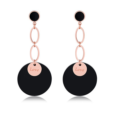 Titanium steel large circle earrings black LOVE long small circle pendant ear ring earrings texture exaggerated round earrings
Titanium steel large circle earrings black LOVE long small circle pendant ear ring earrings texture exaggerated round earrings