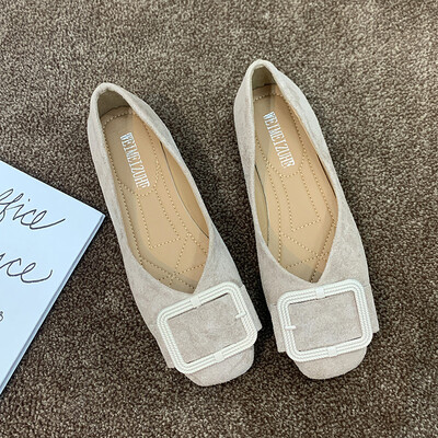 Summer flat-bottomed square-headed shoes womens shallow soft bottom metal buckle bean shoes ins retro soft leather comfortable gr
Summer flat-bottomed square-headed shoes womens shallow soft bottom metal buckle bean shoes ins retro soft leather comfortable gr
