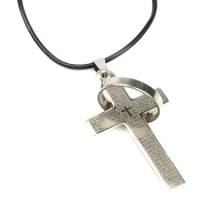 Jewelry Vogue Men Christmas Pendant Ring Cross Excellent Pendant Steel Christmas Cross Ring Necklace