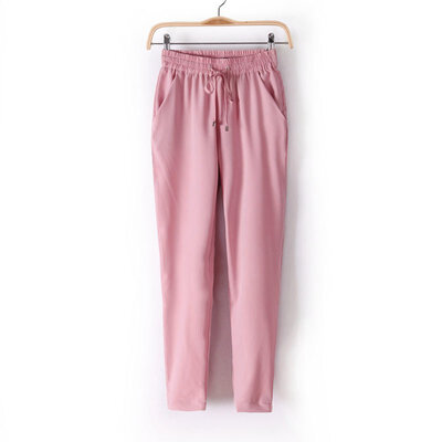 New Trousers For Women Solid Candy Color Long Loose Harem Pants Women Slim Elastic Chiffon Trousers NV1
New Trousers For Women Solid Candy Color Long Loose Harem Pants Women Slim Elastic Chiffon Trousers NV1