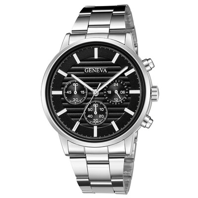 Gobestart Mens Stainless Steel Quartz Analog Date Wrist Watch Sport Watches Gifts