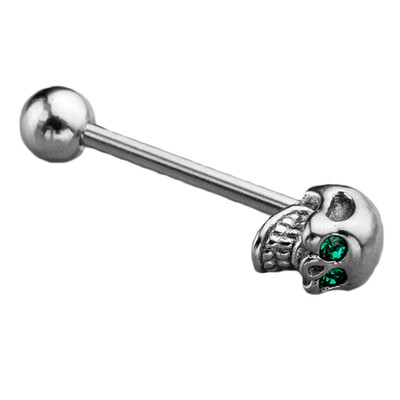 Stainless Steel Punk Skull Tongue Ring Nail Body Piercing Jewelry