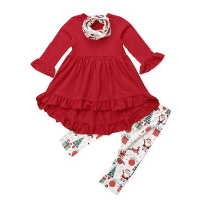 Toddler Kids Baby Girls Christmas Clothes Long Sleeve Ruffle Tops DressLeggings Pants scarf Outfits Set
Toddler Kids Baby Girls Christmas Clothes Long Sleeve Ruffle Tops DressLeggings Pants scarf Outfits Set