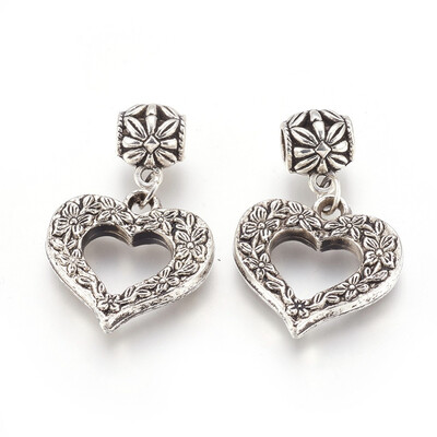 CCB Plastic European Dangle Beads Large Hole Pendant Heart Antique Silver 395mm Hole 5mm 25x25x5mm
CCB Plastic European Dangle Beads Large Hole Pendant Heart Antique Silver 395mm Hole 5mm 25x25x5mm