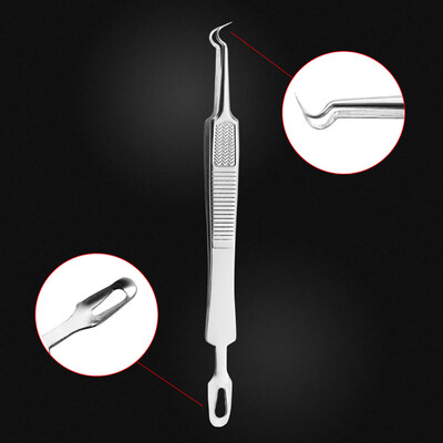 〖Follure〗1Pcs Bend Curved Facial Extractor Acne Tweezers Needle Blemish Remover