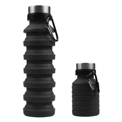 Portable 550mL Silicone Folding Water Bottle Sports Tour Running Kettle