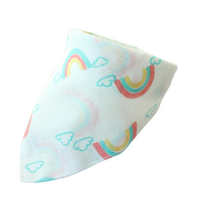 Baby Bibs Triangle Double Layers Cotton Cartoon Animal Baby Bibs Dribble Bibs