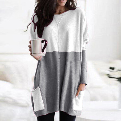 Ladies Round Neck Long Sleeve Loose Jumper Tops Pockets Color Block Party Shirts
Ladies Round Neck Long Sleeve Loose Jumper Tops Pockets Color Block Party Shirts