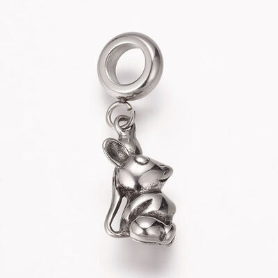 304 Stainless Steel European Dangle Beads Large Hole Pendants Antique Silver Chinese Zodiac Mouse 2530mm
304 Stainless Steel European Dangle Beads Large Hole Pendants Antique Silver Chinese Zodiac Mouse 2530mm