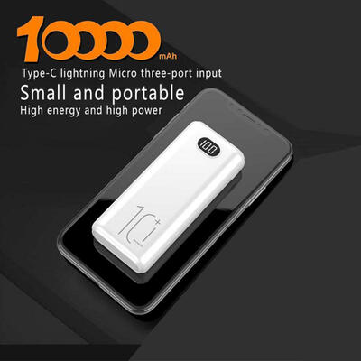 BP956S Portable 10000mAh Power Bank Three-Port Input Phone Charger