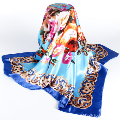 Korean version of the silk scarf large square scarf satin scarf chain large square factory outlet