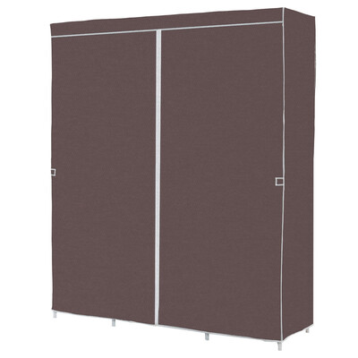 60" Non-woven Fabric Wardrobe Storage Portable Clothes Closet-Brown 
60" Non-woven Fabric Wardrobe Storage Portable Clothes Closet-Brown