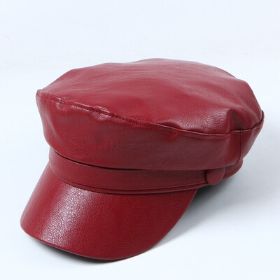 Hat women berets pu leather autumn&winter Korean Japanese flat-topped navy hat breathable England retro octagonal hat net red
Hat women berets pu leather autumn&winter Korean Japanese flat-topped navy hat breathable England retro octagonal hat net red