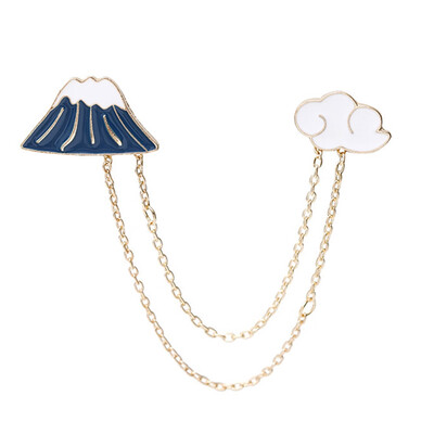 Cartoon Cute Student Crepe Boat Shirt Planet Cloud Chain Brooch