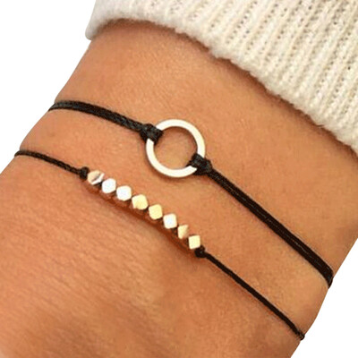 2PcsSet Charm Square Beads Weave Rope Bangle Bracelet Fashion Multi-Layer Hollow Cirlce Braided Bracelets
2PcsSet Charm Square Beads Weave Rope Bangle Bracelet Fashion Multi-Layer Hollow Cirlce Braided Bracelets
