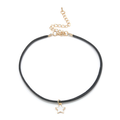 Punk Gothic Black Cord Leather Choker Charm Retro Bib Necklace Triangle Five Stars Pendant Jewelry For Women
Punk Gothic Black Cord Leather Choker Charm Retro Bib Necklace Triangle Five Stars Pendant Jewelry For Women