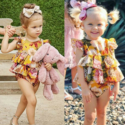 Newborn Infant Baby Girls Clothes Ruffled Floral Print Romper Bodysuit Outfits 
Newborn Infant Baby Girls Clothes Ruffled Floral Print Romper Bodysuit Outfits