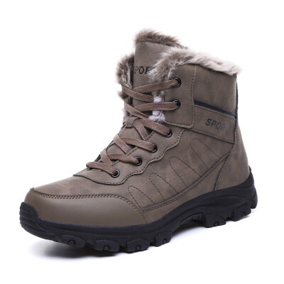 Mens Leather Snow Boots Lace up High Top Winter Warm Shoes with Fully Fur Lined
Mens Leather Snow Boots Lace up High Top Winter Warm Shoes with Fully Fur Lined