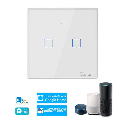 SONOFF T2UK3C-TX 3 Gang Smart WiFi Wall Light Switch 433Mhz RF Remote Control APPTouch Control Timer UK Standard Panel Smart Swit
SONOFF T2UK3C-TX 3 Gang Smart WiFi Wall Light Switch 433Mhz RF Remote Control APPTouch Control Timer UK Standard Panel Smart Swit