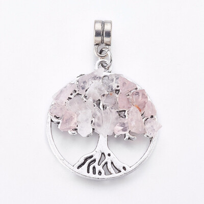 Alloy European Dangle Beads with Natural Rose Quartz Chips Flat Round with Tree Antique Silver 38mm Hole 4mm 28x25x45mm
Alloy European Dangle Beads with Natural Rose Quartz Chips Flat Round with Tree Antique Silver 38mm Hole 4mm 28x25x45mm
