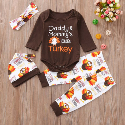 Infant Baby Boys Girls Letter Turkey Romper Pants Thanksgiving Day Outfits Set 
Infant Baby Boys Girls Letter Turkey Romper Pants Thanksgiving Day Outfits Set