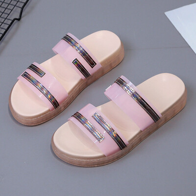 Slipper flat flat non-slip beach word drag fashion crystal jelly womens shoes summer wear cool drag girl
Slipper flat flat non-slip beach word drag fashion crystal jelly womens shoes summer wear cool drag girl