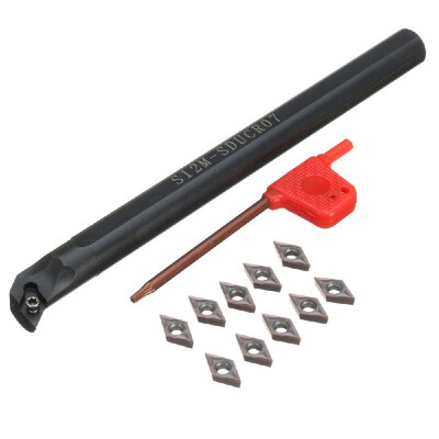S12M-SDUCR07 CNC Lathe Turning Tool Holder 10Pcs Steel DCMT0702 Inserts Blade T8 Wrench
S12M-SDUCR07 CNC Lathe Turning Tool Holder 10Pcs Steel DCMT0702 Inserts Blade T8 Wrench
