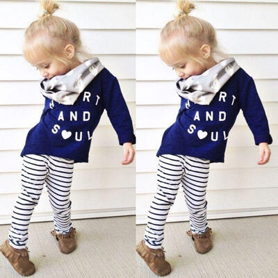 2-7T Baby Kids Girls Casaul Blue Cotton Shirt Blouse Striped Pants Leggings Outfits 2pcs
2-7T Baby Kids Girls Casaul Blue Cotton Shirt Blouse Striped Pants Leggings Outfits 2pcs