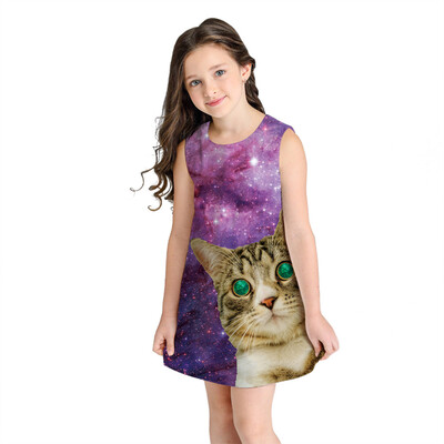 Teen Toddler Kid Girl Summer Sleeveless 3D Print Cartoon Dresses Casual Clothes 
Teen Toddler Kid Girl Summer Sleeveless 3D Print Cartoon Dresses Casual Clothes