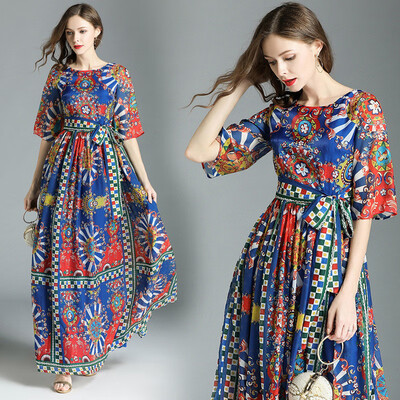 DFYOP New Style European And American Temperament Long Dress Broken Flower Chiffon Dress
DFYOP New Style European And American Temperament Long Dress Broken Flower Chiffon Dress
