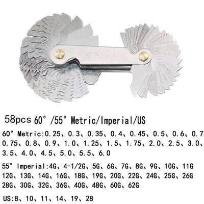 〖Follure〗58 Blades Metric Whitworth 5560 Degree Thread Measuring Gauge Screw Pitch steel
〖Follure〗58 Blades Metric Whitworth 5560 Degree Thread Measuring Gauge Screw Pitch steel