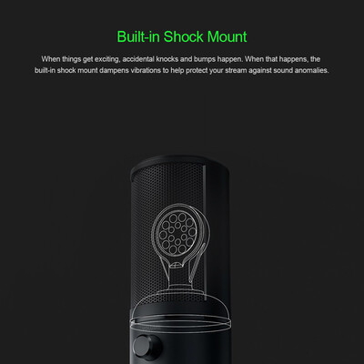 Razer Seiren X USB Streaming Microphone Built-in Shock Mount Supercardiod Pick-Up Pattern 25mm Condenser Capsules USB Plug & Play
Razer Seiren X USB Streaming Microphone Built-in Shock Mount Supercardiod Pick-Up Pattern 25mm Condenser Capsules USB Plug & Play