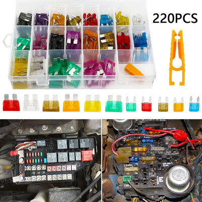 220pcs Car Blade Fuses Assortment Kit Automotive Fuses Standard & Mini Car Boat Truck SUV Automotive Replacement Fuses
220pcs Car Blade Fuses Assortment Kit Automotive Fuses Standard & Mini Car Boat Truck SUV Automotive Replacement Fuses