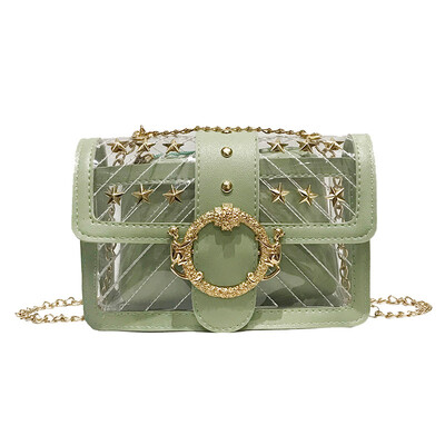 Lock Chain Crossbody Bags WomenSummer Beach Jelly Transparent Messenger Bag Clear Rivet Square Shoulder Bag T10
Lock Chain Crossbody Bags WomenSummer Beach Jelly Transparent Messenger Bag Clear Rivet Square Shoulder Bag T10
