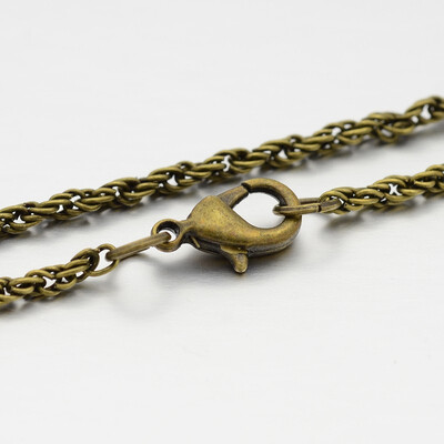 Iron Rope Chain Necklace Makings with Alloy Lobster Claw Clasps&Iron End Chains Antique Bronze 291"
Iron Rope Chain Necklace Makings with Alloy Lobster Claw Clasps&Iron End Chains Antique Bronze 291"