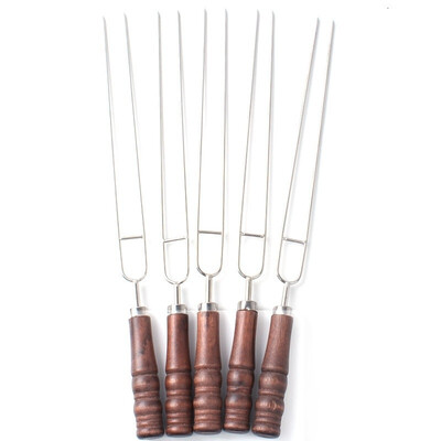 Outdoor BBQ barbecue fork food grade stainless steel roast wood handle U type roast needle picnic double needle barbecue fork
Outdoor BBQ barbecue fork food grade stainless steel roast wood handle U type roast needle picnic double needle barbecue fork