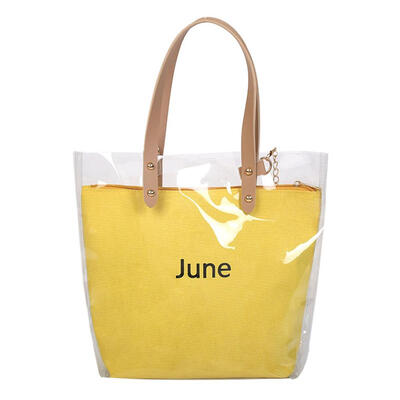 2pcsset Transparent Shoulder Handbags Clutch Women Chain Shopping Totes