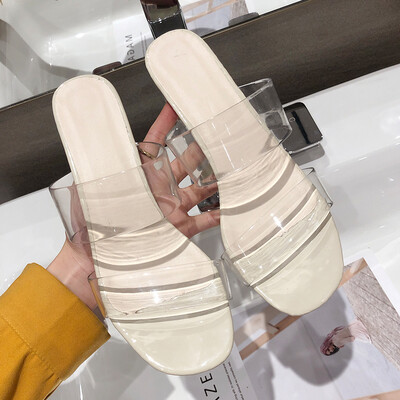 Slippers for women wearing transparent open-toed sandals with thick heels&high heels in summer Korean fashion
Slippers for women wearing transparent open-toed sandals with thick heels&high heels in summer Korean fashion