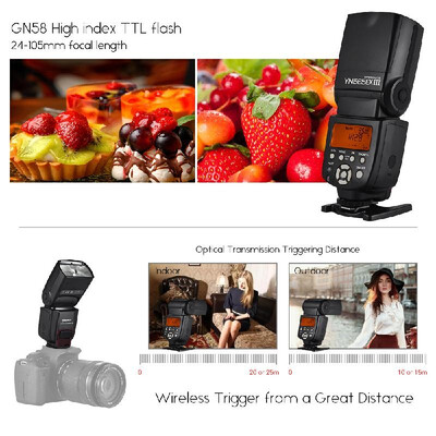 YONGNUO YN565EX III Wireless TTL Slave Flash Speedlite GN58 High Speed Recycling System Supports USB Firmware Upgrade for Canon DS
YONGNUO YN565EX III Wireless TTL Slave Flash Speedlite GN58 High Speed Recycling System Supports USB Firmware Upgrade for Canon DS