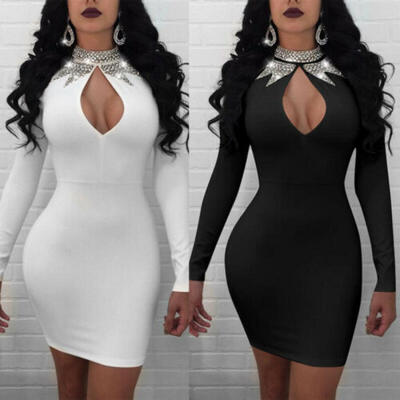 Womens Bandage Bodycon Long Sleeve Evening Party Cocktail Club Short Mini Dress 
Womens Bandage Bodycon Long Sleeve Evening Party Cocktail Club Short Mini Dress