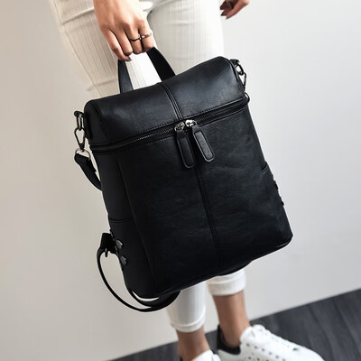 Backpack Women Leather Backpacks For Teenage Girls School Bags Fashion Vintage Solid Black Shoulder Bag
Backpack Women Leather Backpacks For Teenage Girls School Bags Fashion Vintage Solid Black Shoulder Bag