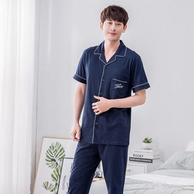 2018 Summer Mens Pajamas Short-sleeve Pajamas Trousers Cotton Men Lounge Pajama Sets Nightshirt
2018 Summer Mens Pajamas Short-sleeve Pajamas Trousers Cotton Men Lounge Pajama Sets Nightshirt
