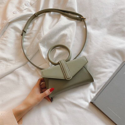 Belt Bag New Small Handbag Women 2019 Ring Tote Bags Ins Simple Retro PU Fashion Female Messenger Waist Bags Lady Funny Pack