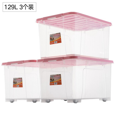 JEKO&JEKO plastic transparent storage box storage box extra large 129L 3 Pack clothes toy storage box quilt pulley storage box pink cover SWB-5391
JEKO&JEKO plastic transparent storage box storage box extra large 129L 3 Pack clothes toy storage box quilt pulley storage box pink cover SWB-5391