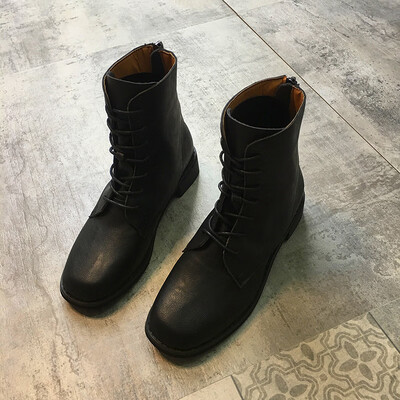 Ins Martins Womens English Style Joker Round Head Lace Black Coarse Short Boots Womens Spring&Autumn Single Boots
Ins Martins Womens English Style Joker Round Head Lace Black Coarse Short Boots Womens Spring&Autumn Single Boots