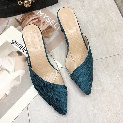 Half slippers women wear summer 2019 new Joker pointed transparent sexy thick heel ins slippers tide
Half slippers women wear summer 2019 new Joker pointed transparent sexy thick heel ins slippers tide