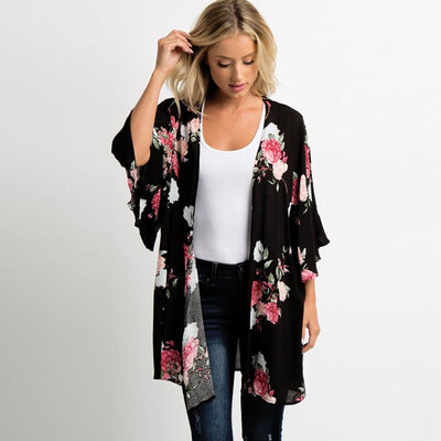 New Summer Women Chiffon Kimono Floral Print 34 Sleeve Cardigan Boho Beachwear Bikini Cover Up
New Summer Women Chiffon Kimono Floral Print 34 Sleeve Cardigan Boho Beachwear Bikini Cover Up
